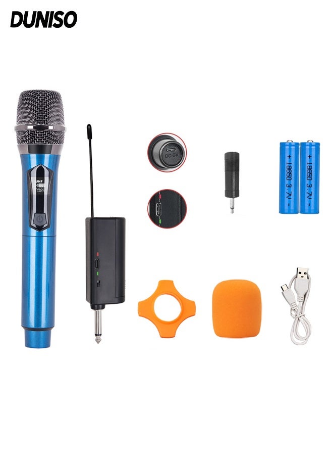 DUNISO Wireless Microphone,Universal Handheld Karaoke Mic Speaker,Over 90 DB Outdoor Indoor Cordless Microphone with Mini Receiver,Plug and Play,Shockproof and Durable,for Singing, Karaoke, Speech, Wedding, Church - Image 1