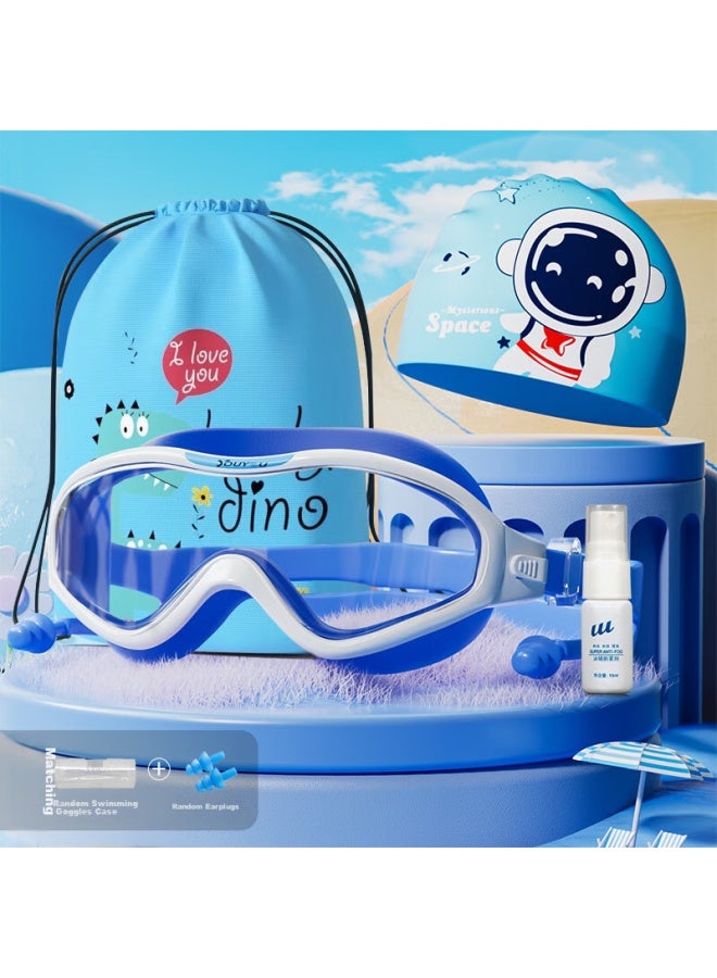 YouYou You Swimming Goggles, Myopia Gl, Swim Cap, Waterproof, Anti-fog, High-definition, Large Frame Swimming Goggles, Six-piece Set, 60216, White Transparent, 450 Degrees - Image 1