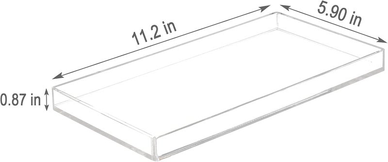 Al Raied ARS® Acrylic Bathroom Tray - Clear Organizer for Cup, Sponge, Soap, and Plant (11.2" x 5.9" x 0.9") - Image 3
