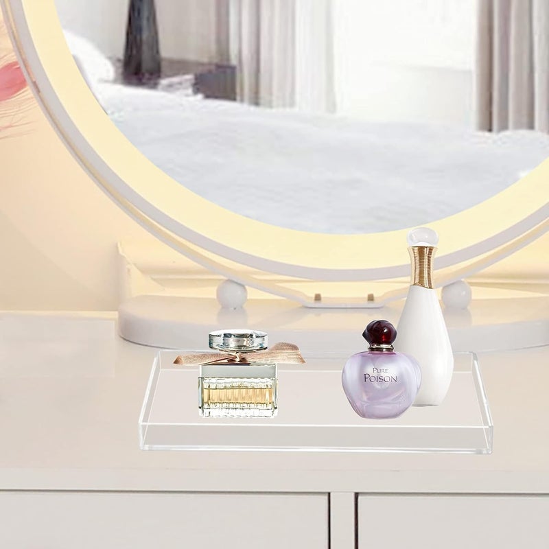 Al Raied ARS® Acrylic Bathroom Tray - Clear Organizer for Cup, Sponge, Soap, and Plant (11.2" x 5.9" x 0.9") - Image 5