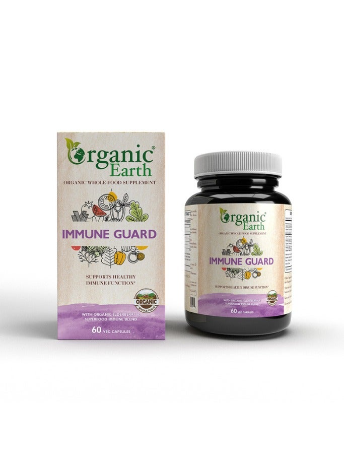 Organic Earth Organic Earth Immune Guard – 60 Capsules, Daily Immune Support with Natural Ingredients