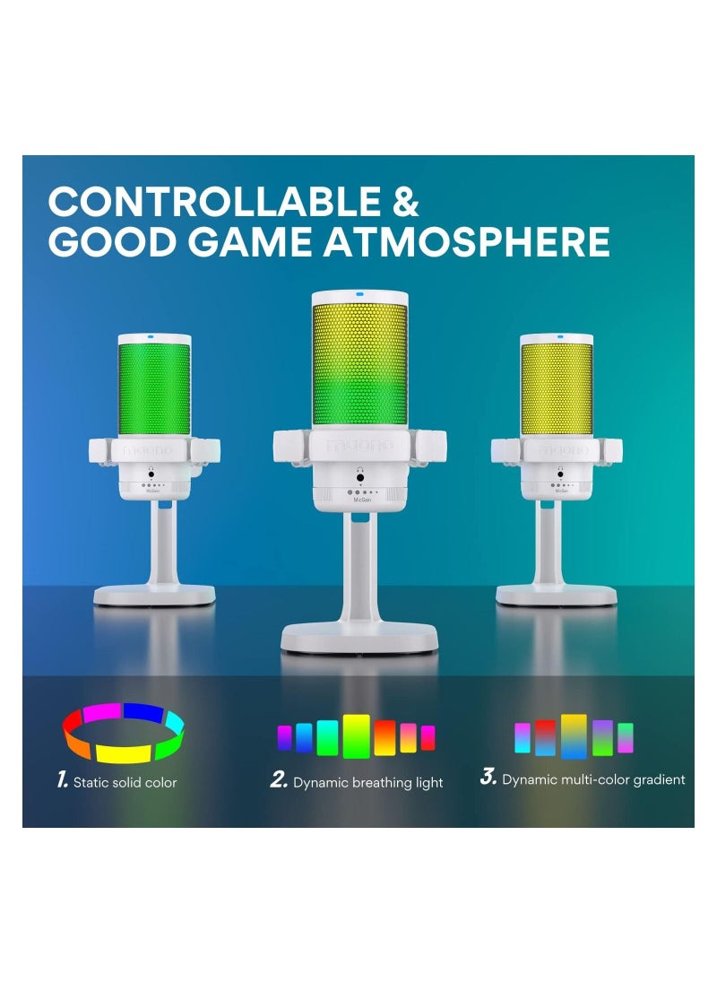Maono - DGM20 Gaming Microphone for PC with Noise Cancellation USB Condenser Mic for Computer, Mac, Laptop, PS5, RGB Lights, Mute, Gain, Monitoring for Streaming, Podcast, Twitch, YouTube, Discord, GamerWave - Image 1
