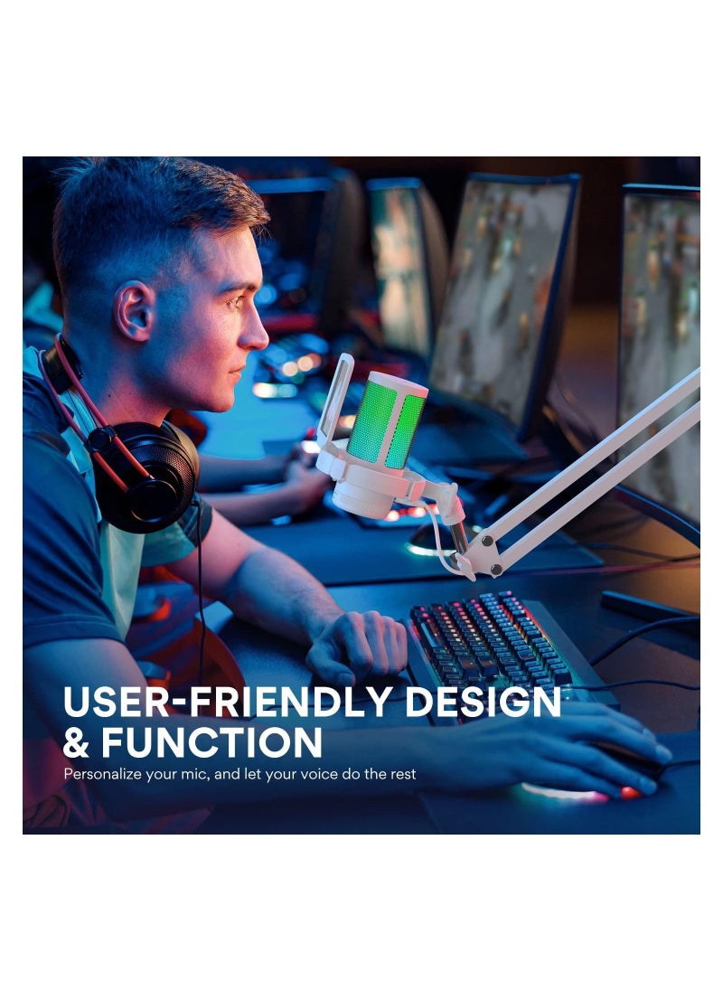 Maono - DGM20 Gaming Microphone for PC with Noise Cancellation USB Condenser Mic for Computer, Mac, Laptop, PS5, RGB Lights, Mute, Gain, Monitoring for Streaming, Podcast, Twitch, YouTube, Discord, GamerWave - Image 1