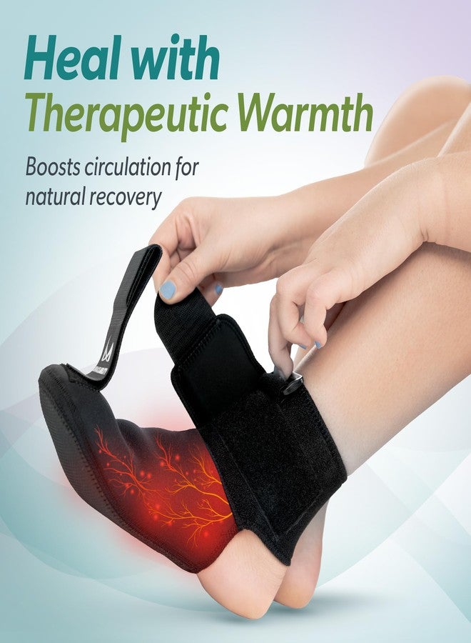 BraceAbility Plantar Fasciitis Relief Night Splint Sock - Soft Achilles Tendonitis Brace for Women and Men, Foot Drop, Planters Facetious Night Sling Boot for Sleeping and Stretching Support (M) - Image 4