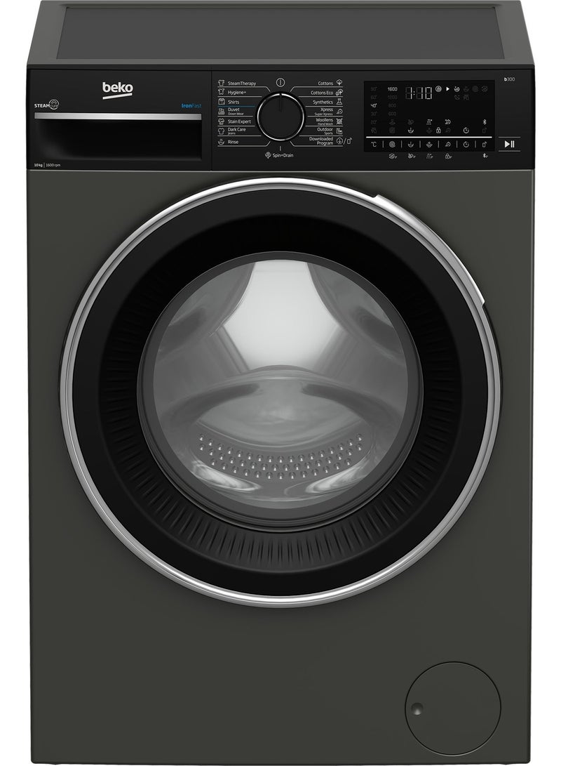 Beko Freestanding Washing Machine , 10 kg Capacity, 1600 rpm , ProSmart Inverter Motor , Bluetooth Connectivity, Grey , B3WFU501040MCI B3WFU501040MCI Grey - Image 1