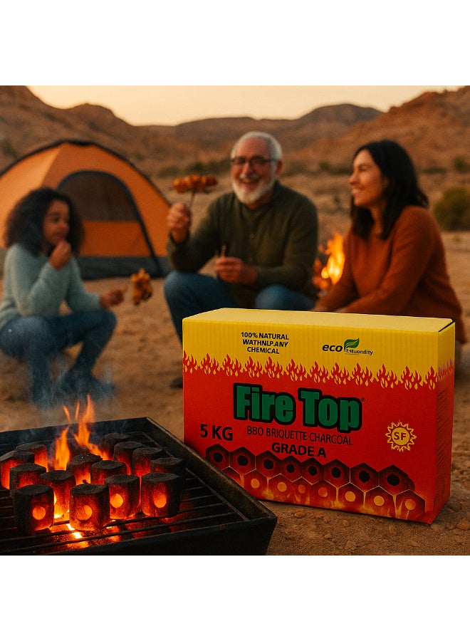 الصقر فحم الشواء من فاير توب، فحم أسود طويل الفتحة، 5 كجم - Image 5