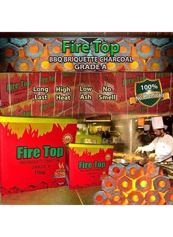 ALSAQER Fire Top BBQ Charcoal Briquettes 5 Kg Long Hole Charcoal Black  - Image 2