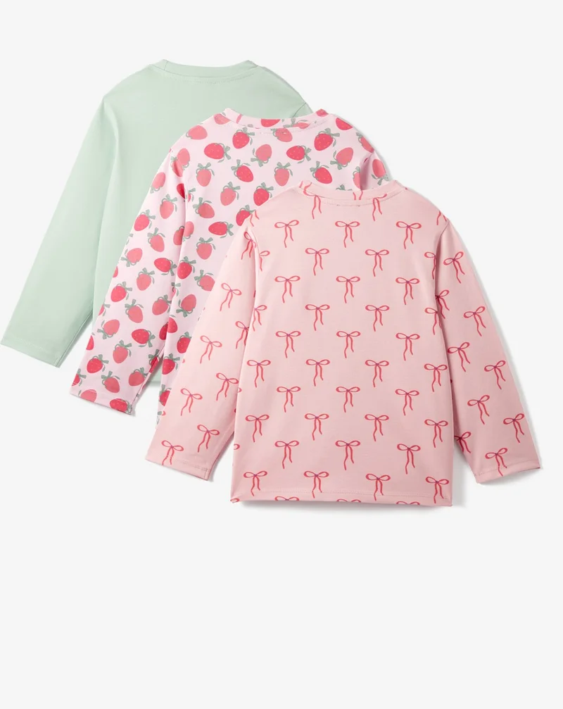 جون Girl Child 3-Piece Long Sleeve T-shirt