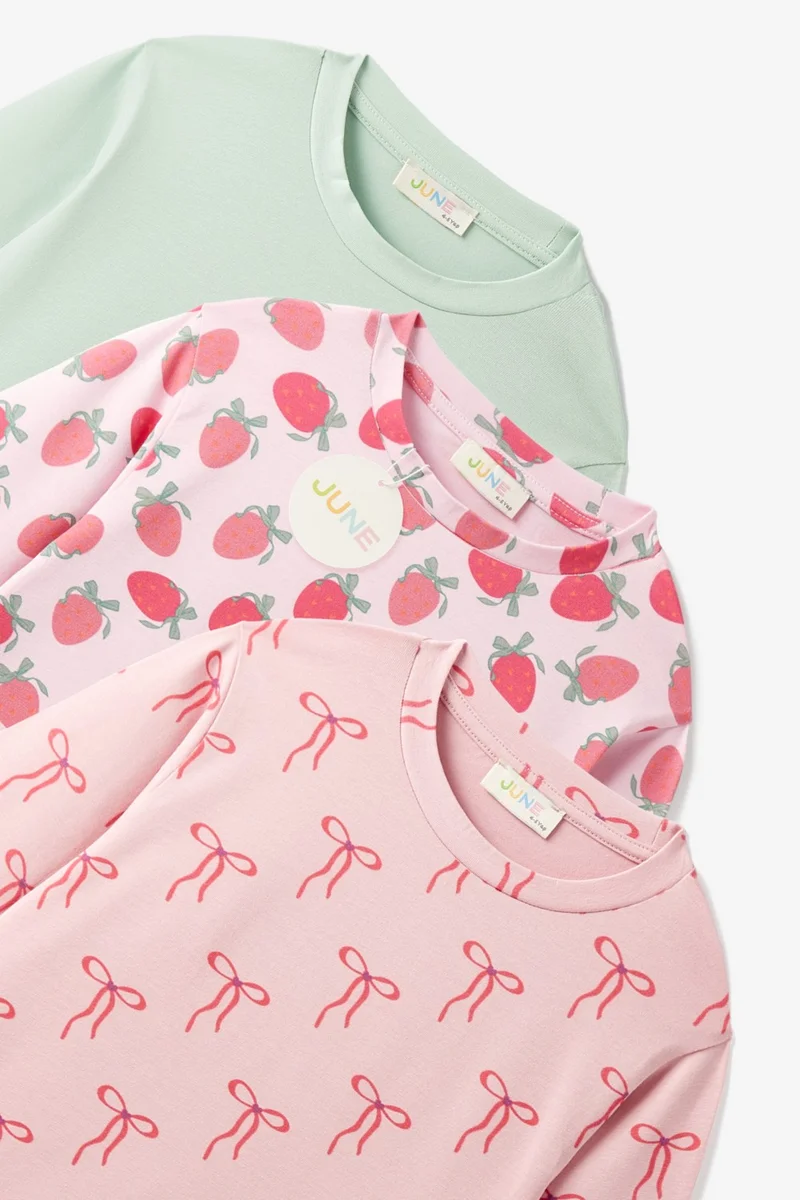 جون Girl Child 3-Piece Long Sleeve T-shirt