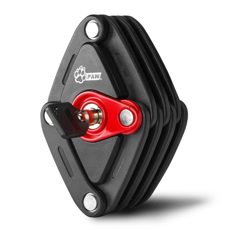 Paw Folding Bike Lock with 2 Keys Anti Theft Strong Security Bicycle Locks Anti Drill Pick Cylinder Foldable Bike Lock with Mounting Bracket 28 ft14lb