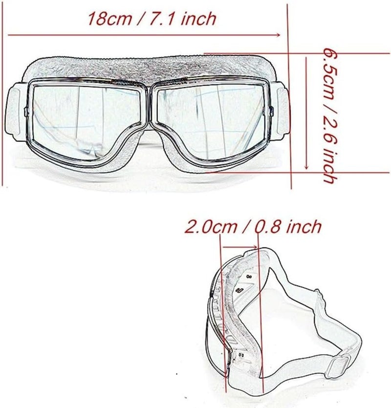 DETACHI Motorcycle Riding Goggles Bike Anti-Scratch Eyewear Bike Retro Motorcross Helmet Goggle for Men Pack of 1 Rainbow - Image 5