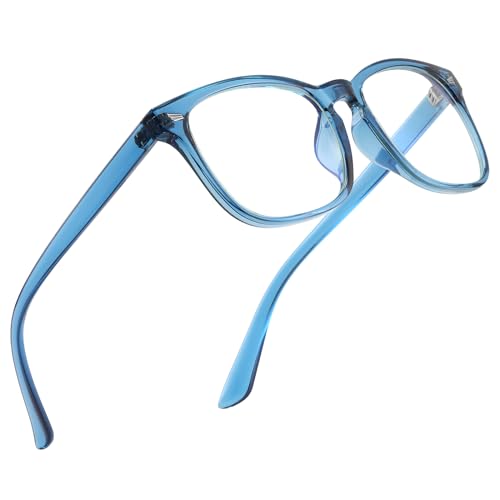 Jectieey Reading Glasses for Women Men - Blue Light Blocking UV Filter Computer Readers,Anti Eyestrain Eyeglasses(Transparent Blue, 1.75X) - Image 1