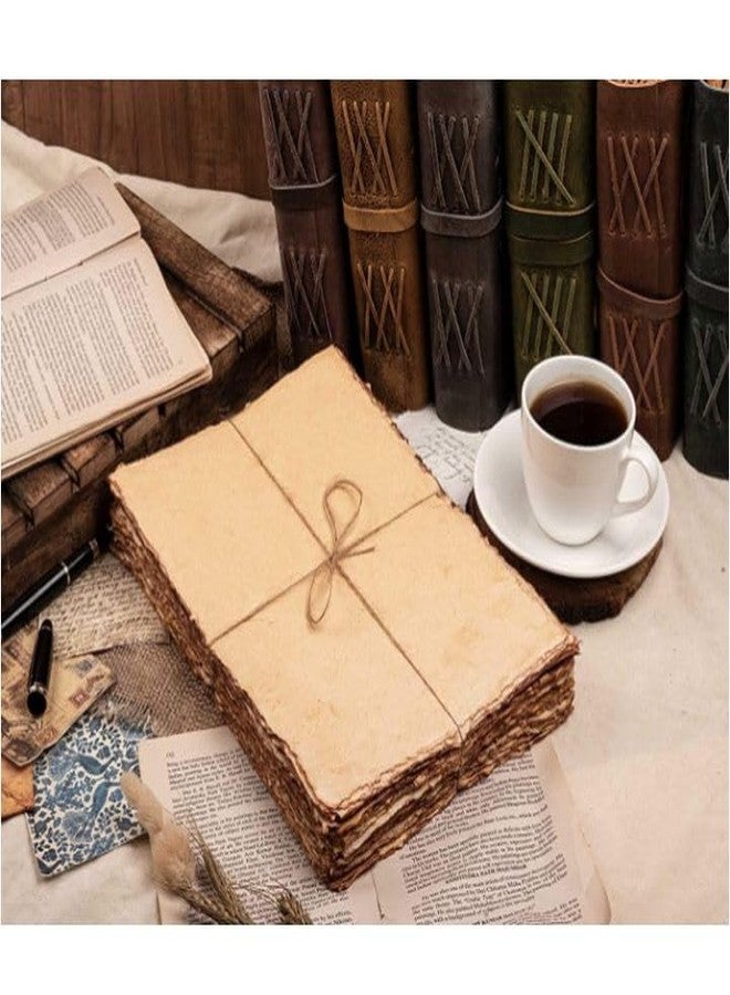 POOJA Handmade Paper Vintage Old Paper Sheets, Pure Handmade. Size- 11X7 inches. Eco Friendly 25 Sheet - Image 2