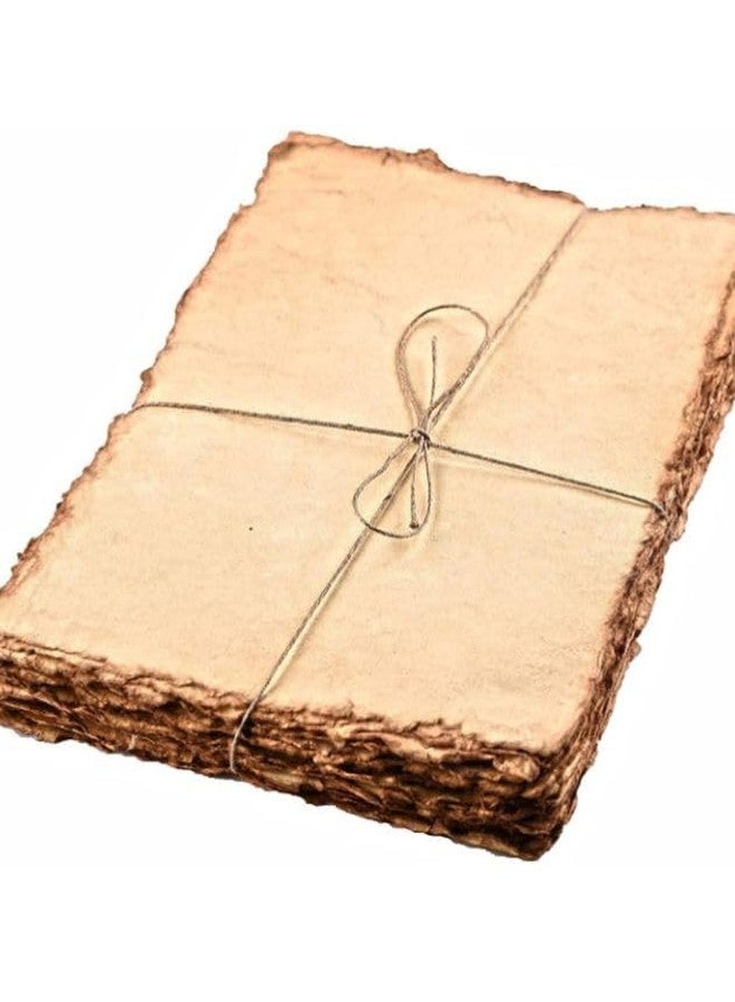 POOJA Handmade Paper Vintage Old Paper Sheets, Pure Handmade. Size- 11X7 inches. Eco Friendly 25 Sheet - Image 1
