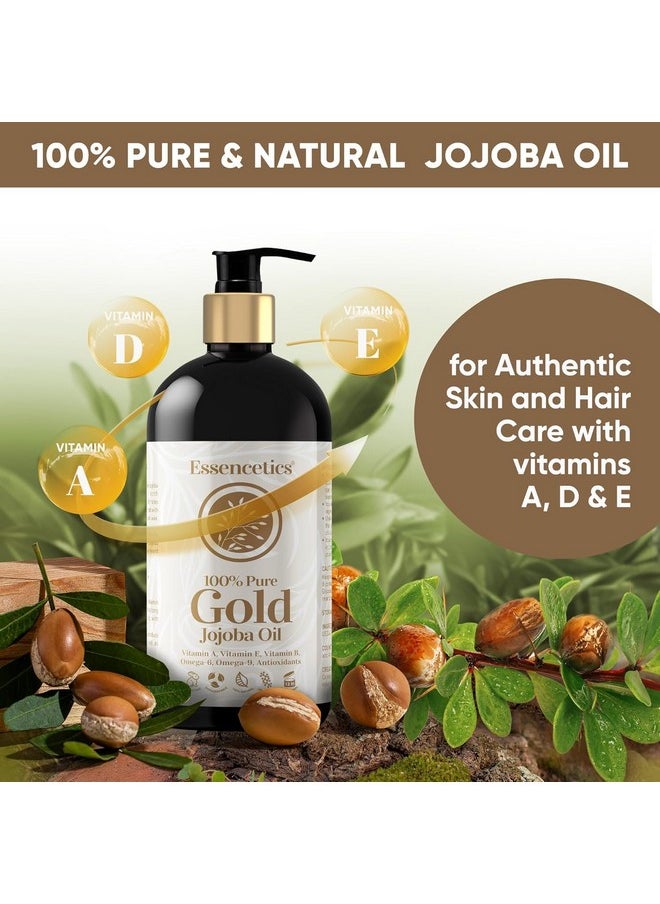 Essencetics Organic Jojoba Oil 16 Oz 100% Pure & Natural Jojoba Massage Oil For Hair Skin Body & Face Natural Cold Pressed Unrefined Jojoba Oil Organic Massage Oil For Massage Therapy  - Image 3