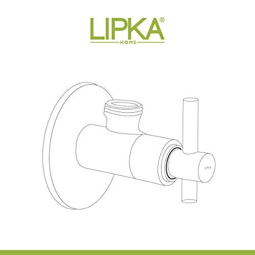 Lipka Vgs Brass Angle Valve With Flange, Chrome Finish - Image 2