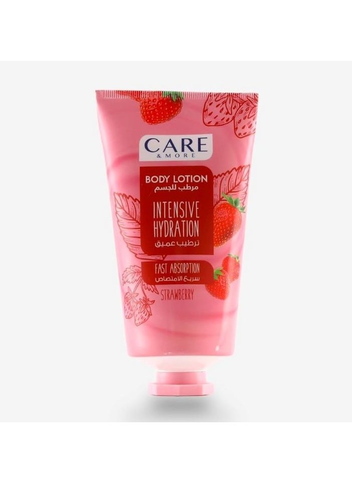 كير & مور Body Lotion With Strawberry Scent Intensive Hydration & Fast Absorption 150ml 