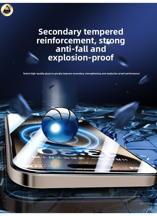 Generic - Applicable To Apple XR Tempered Film IPhone15/14/13 Apple X Mobile Phone 11promax Full Screen Coverage 12pro-Colour:Large Window [diamond Glass] Mixed Package [2 Pieces Of High Definition + 1 Piece Of Blu-ray]-Size:iPhone 14 Plus - Image 1