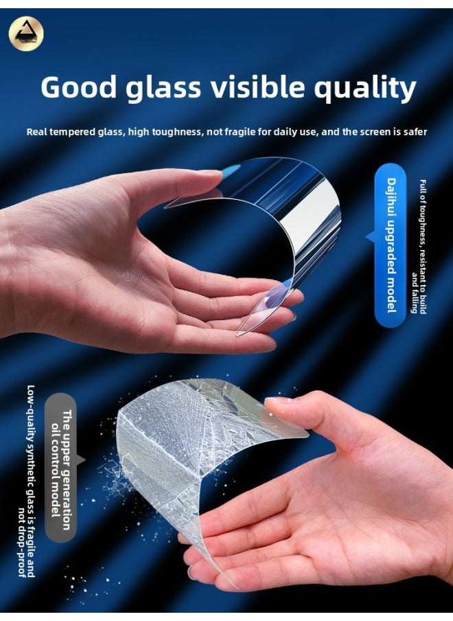 Generic - Applicable To Apple XR Tempered Film IPhone15/14/13 Apple X Mobile Phone 11promax Full Screen Coverage 12pro-Colour:Large Window [diamond Glass] Mixed Package [2 Pieces Of High Definition + 1 Piece Of Blu-ray]-Size:iPhone 14 Plus - Image 1