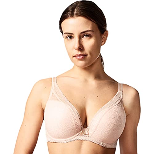 Chantelle Women's Festive Lace Plunge Bra, Nude Blush, 34B - Image 1