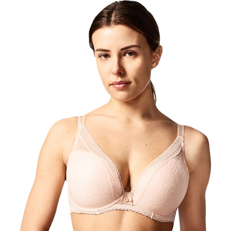 Chantelle Women's Festive Lace Plunge Bra, Nude Blush, 34B - Image 5