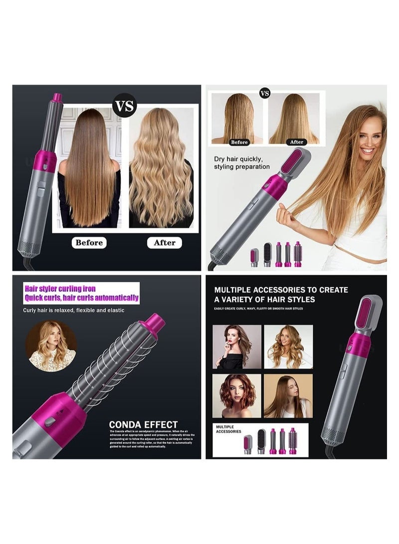 5 In 1 Hair Styler, Blow Dryer Brush, Hair Dryer Brush Negative Ionic Electric, Hair Wrap Hair Styler, Detachable Brush Heads - Image 4