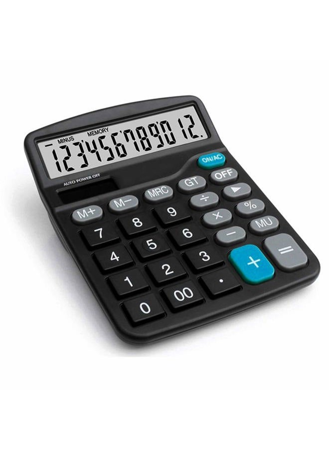 Meichoon KA08 12 Digit Calculator with Solar Battery Dual Financial Power and Large Standard Function for Office Professional Multifunction Calculator KA08 Black - Image 4