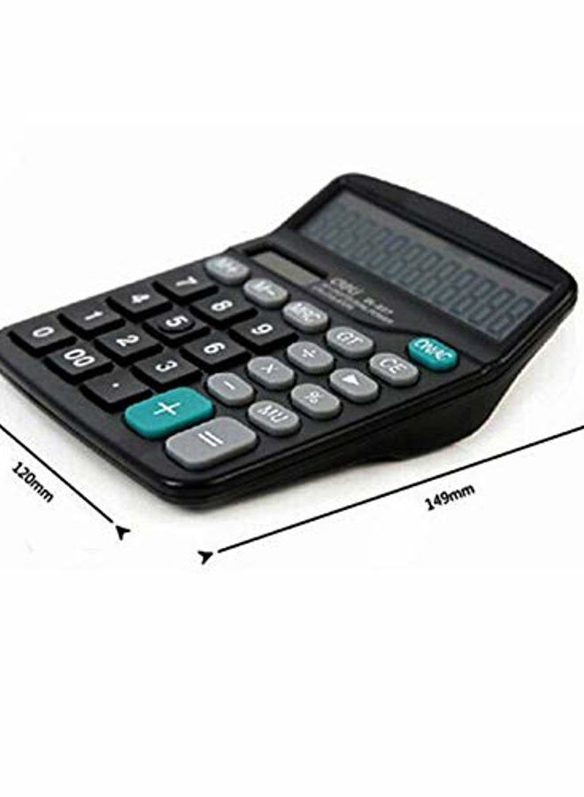 Meichoon KA08 12 Digit Calculator with Solar Battery Dual Financial Power and Large Standard Function for Office Professional Multifunction Calculator KA08 Black - Image 3