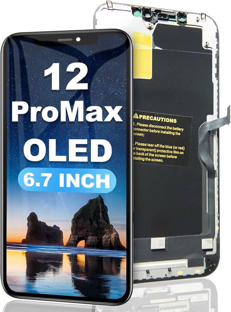 EFAITHFIX Store for iPhone 12 PRO MAX Screen Replacement OLED [NOT LCD] 6.7 Inch Frame Assembly Display 3D Touch Screen FHD Digitizer Compatible with A2342,A2410,A2411,A2412 with Waterproof Adhesive,No Tool - Image 1