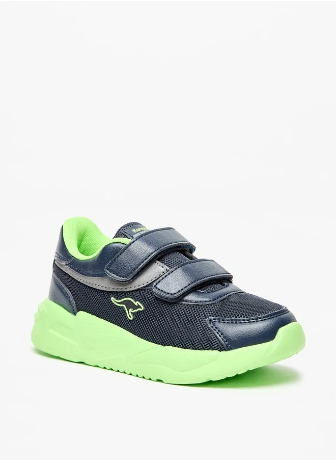 kangaROOS Boy's Textured Sneakers with Hook and Loop Closure