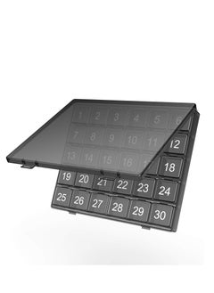 Monthly Pill Organiser Once a Day - 30 Day Pill Organiser Box - Easy to Open - Large Compartments Portable Case for Travel, Month Pill Cases Medicine Organiser (L) (Black)