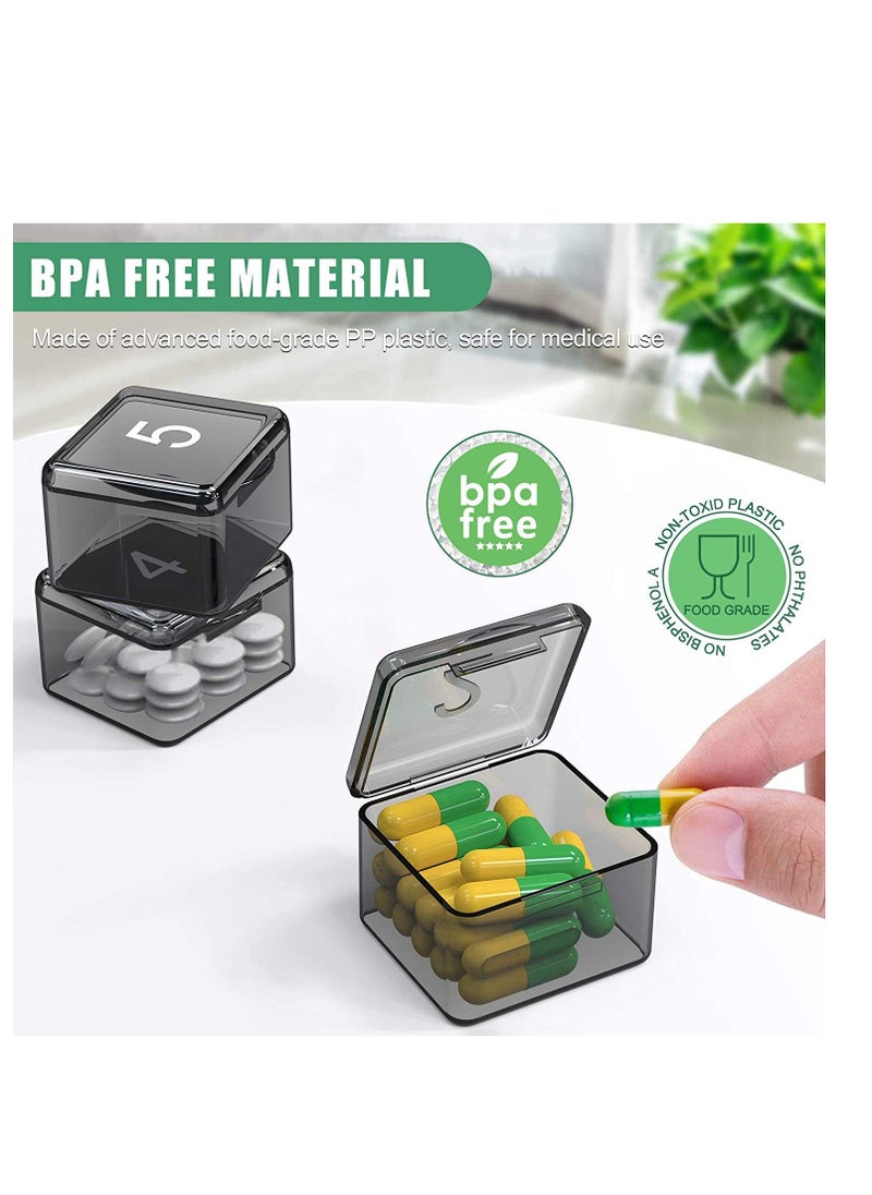 SYOSI - Monthly Pill Organiser Once a Day - 30 Day Pill Organiser Box - Easy to Open - Large Compartments Portable Case for Travel, Month Pill Cases Medicine Organiser (L) (Black) - Image 1