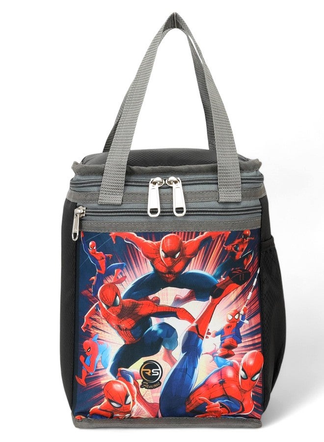 URBAN HUB 10L Lunch Tiffin Bag for School & Picnic for Boys & Girls Waterproof (Black) - Image 3