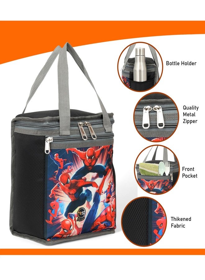 URBAN HUB 10L Lunch Tiffin Bag for School & Picnic for Boys & Girls Waterproof (Black) - Image 5
