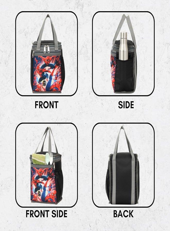 URBAN HUB 10L Lunch Tiffin Bag for School & Picnic for Boys & Girls Waterproof (Black) - Image 4
