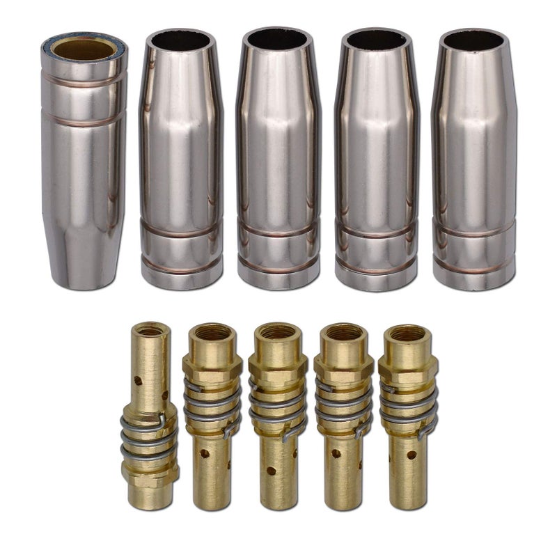 حامل طرف الاتصال GZTIGWELD فوهة غازية مخروطية درع نحاسي ملحق لـ 15AK MB15 لحام MAG MIG 10 قطع