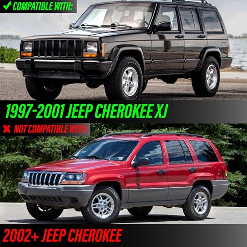 USR UNIQUE STYLE RACING DEPO 4 Pieces COMBO Smoke Bumper Turn Signal Lights + Corner Side Marker Lamp Set (Left + Right) Compatible with 1997-2001 Cherokee XJ Chassis - Image 2