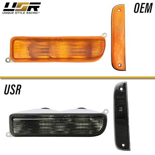 USR UNIQUE STYLE RACING DEPO 4 Pieces COMBO Smoke Bumper Turn Signal Lights + Corner Side Marker Lamp Set (Left + Right) Compatible with 1997-2001 Cherokee XJ Chassis - Image 5