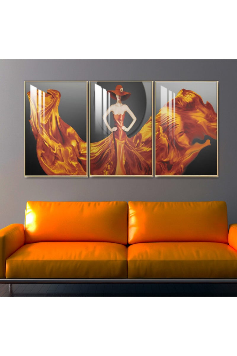 ماركتنا ثلاث لوحات جدارية خشبية بإطار وطبقة أكريليك شفافة - Image 1