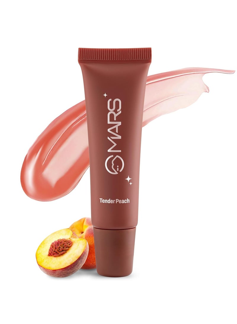 MARS COSMETICS Lippy Top Hydrating Lip Gel (10ml) (03-TENDER PEACH) | Nourished With Vitamin-E & Shea Butter | Long Lasting Hydration | Glossy Finish | Easy to Apply - Image 1