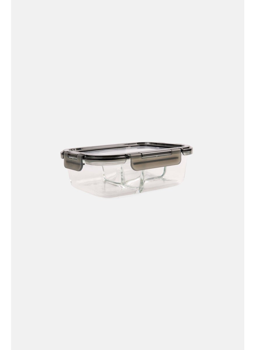 Just Cook Three Compartment Glass Container With Expandable Silicone Lid, Grey  - Image 2
