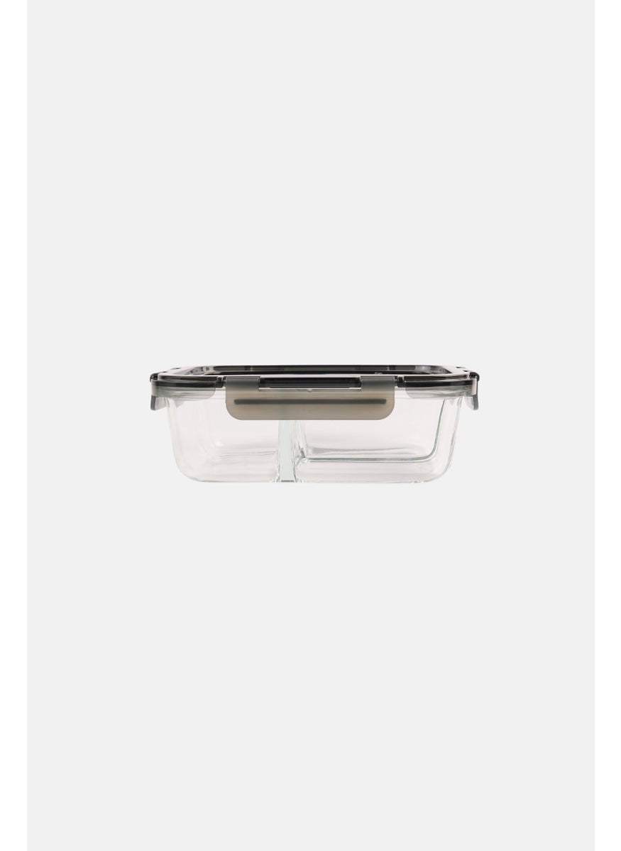 Just Cook Three Compartment Glass Container With Expandable Silicone Lid, Grey  - Image 1