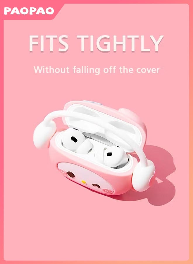 باو باو غطاء AirPods Pro/Pro2، غطاء لطيف، مع سلسلة مفاتيح للرجال والنساء، غطاء واقٍ من السيليكون الناعم لغطاء AirPods Pro/Pro2، غطاء لطيف - Image 5