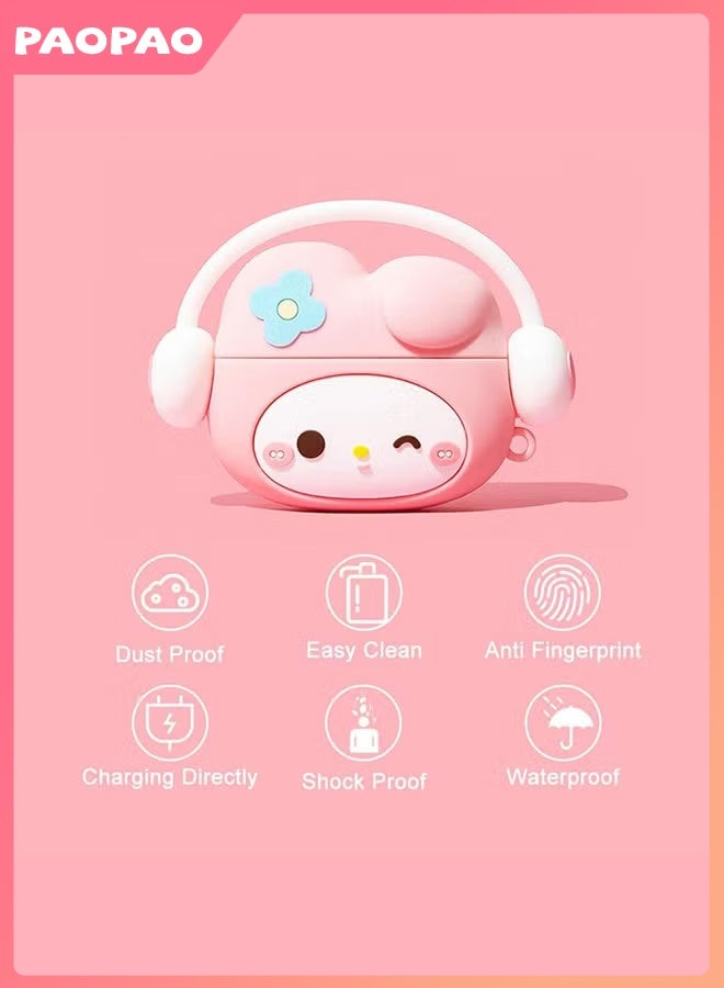 باو باو غطاء AirPods Pro/Pro2، غطاء لطيف، مع سلسلة مفاتيح للرجال والنساء، غطاء واقٍ من السيليكون الناعم لغطاء AirPods Pro/Pro2، غطاء لطيف - Image 4
