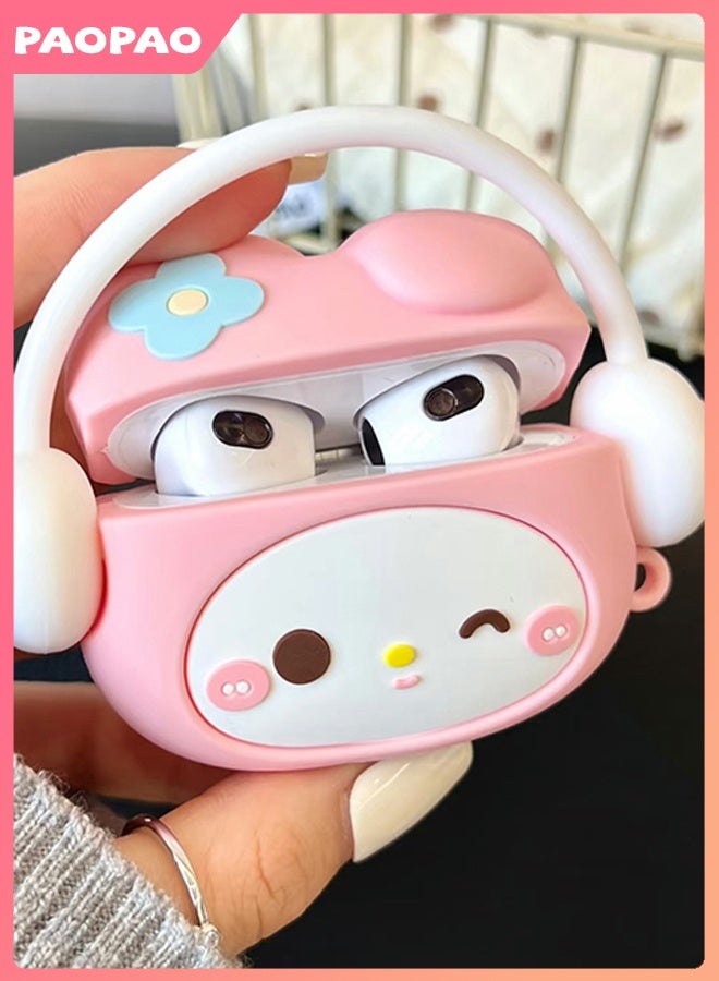 باو باو غطاء AirPods Pro/Pro2، غطاء لطيف، مع سلسلة مفاتيح للرجال والنساء، غطاء واقٍ من السيليكون الناعم لغطاء AirPods Pro/Pro2، غطاء لطيف - Image 1