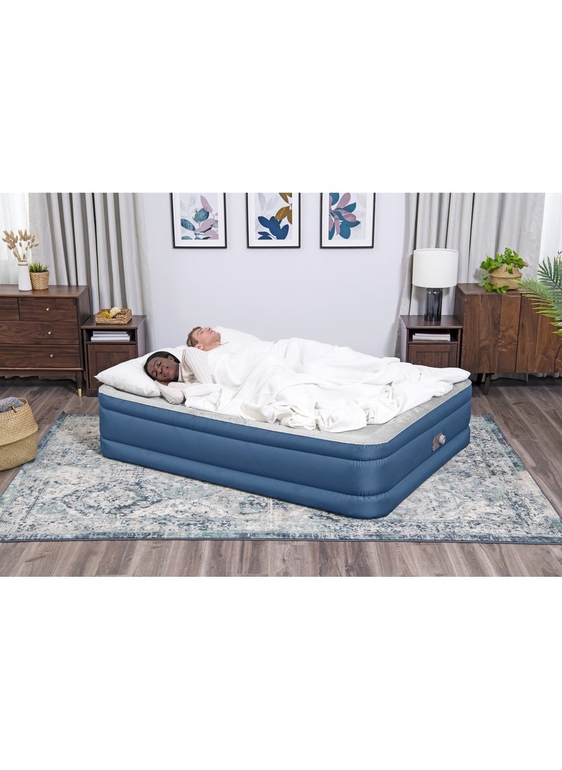 Bestway - Bestway - Fortech Snugable Top Air Mattress Queen with Built-in AC Pump and Antimicrobial Coating 203x152x46 cm - 69075 - Image 1