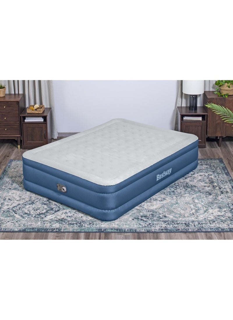Bestway - Bestway - Fortech Snugable Top Air Mattress Queen with Built-in AC Pump and Antimicrobial Coating 203x152x46 cm - 69075 - Image 1