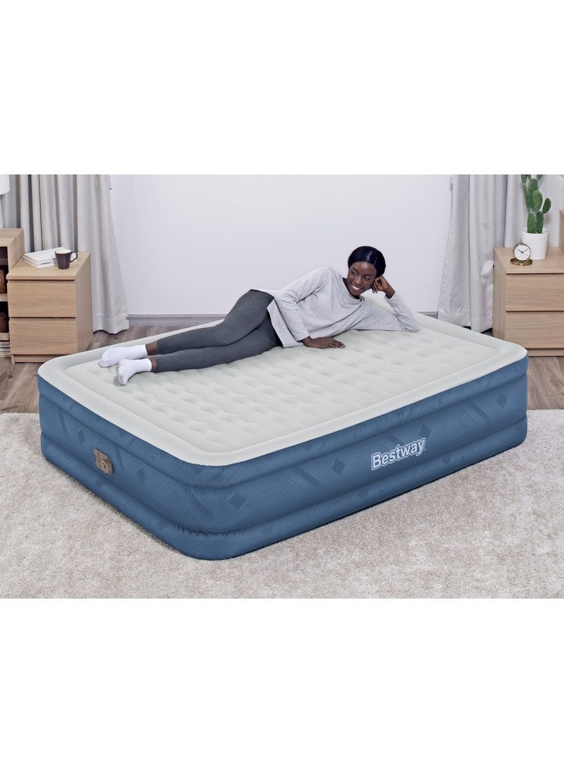 Bestway - Bestway - Fortech Snugable Top Air Mattress Queen with Built-in AC Pump and Antimicrobial Coating 203x152x46 cm - 69075 - Image 1