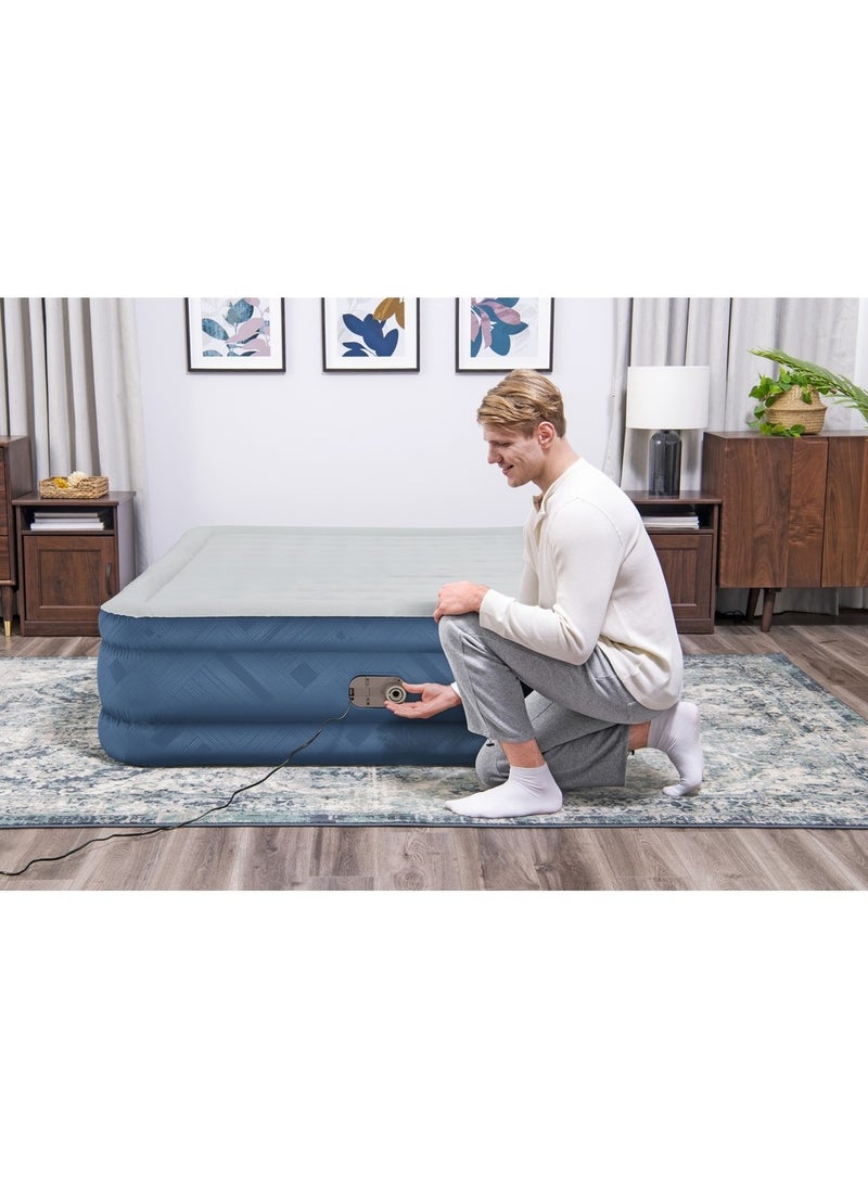 Bestway - Bestway - Fortech Snugable Top Air Mattress Queen with Built-in AC Pump and Antimicrobial Coating 203x152x46 cm - 69075 - Image 1