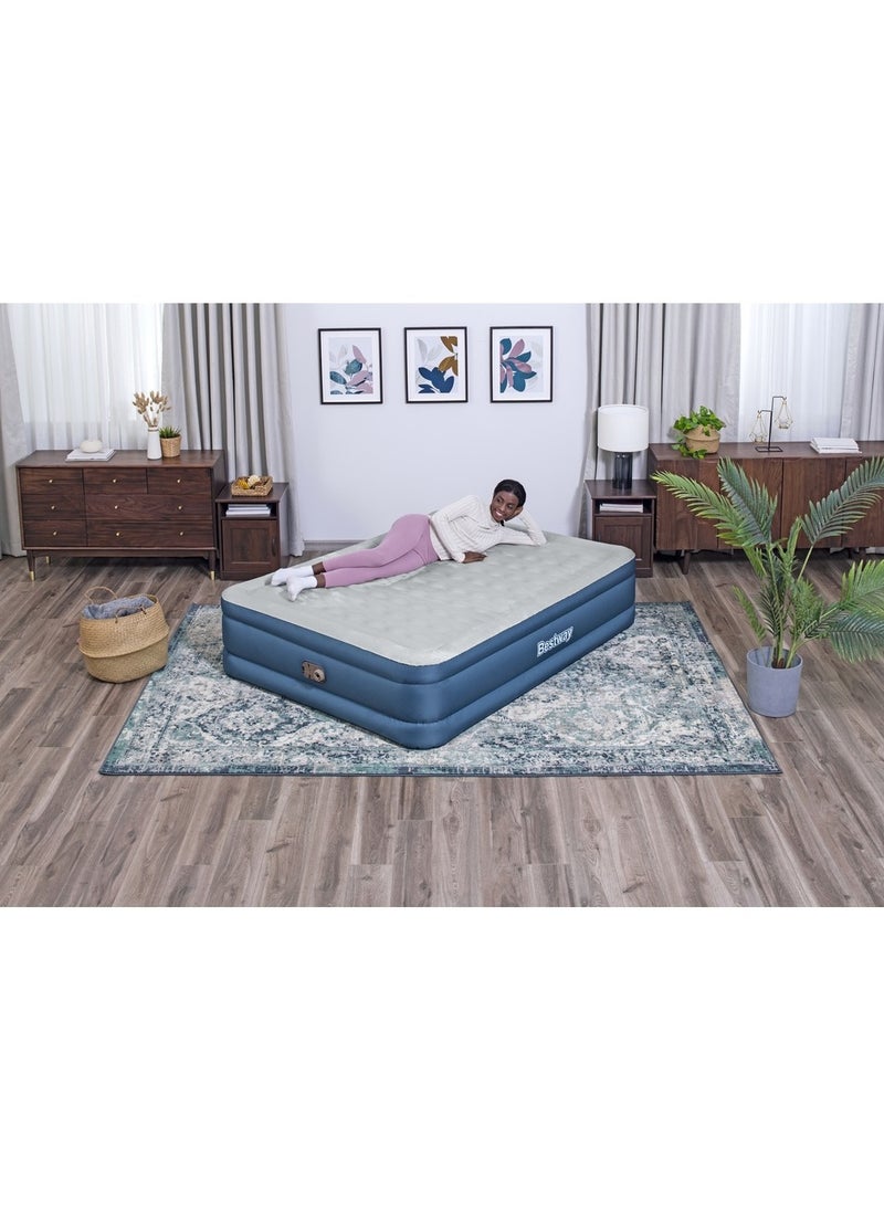 Bestway - Bestway - Fortech Snugable Top Air Mattress Queen with Built-in AC Pump and Antimicrobial Coating 203x152x46 cm - 69075 - Image 1